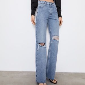 Zara high high rise wide leg jean